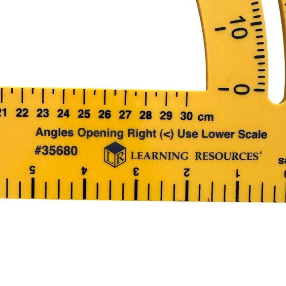 Learning Resources Safe T Protractor Triangle Big Ruler Geometry Tool Homeschool - Picture 4 of 15